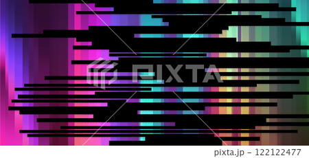 Trendy glitch pattern on dark background. Abstract geometric elements Trendy glitch pattern on dark background. Abstract geometric elements 122122477