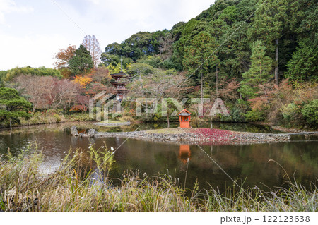 浄瑠璃寺 中島と三重塔 浄瑠璃寺 中島と三重塔 122123638