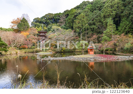 浄瑠璃寺　中島と三重塔 122123640