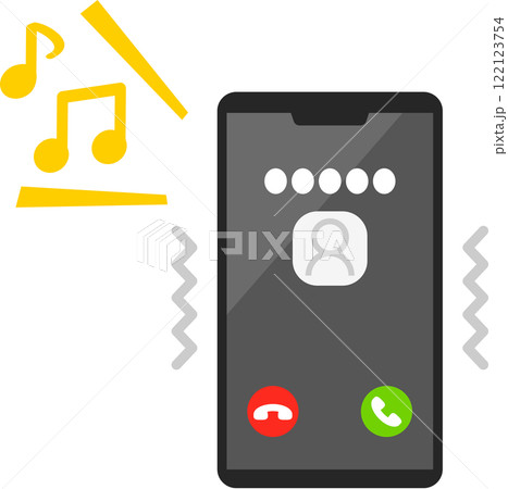 着信中のスマートフォンの画面 122123754