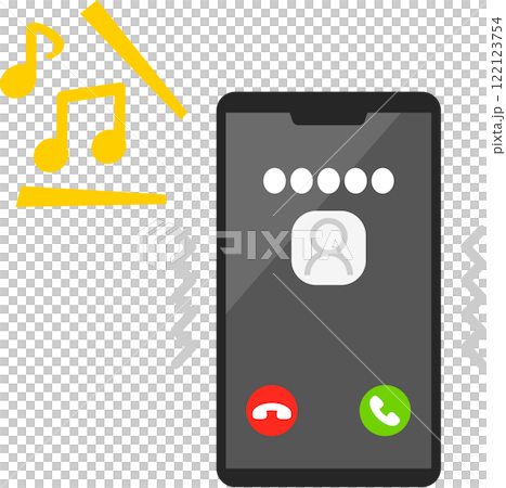 着信中のスマートフォンの画面 122123754
