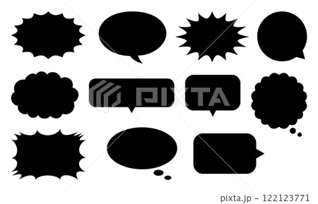 黒い吹き出しのバリエーションセット 黒い吹き出しのバリエーションセット 122123771
