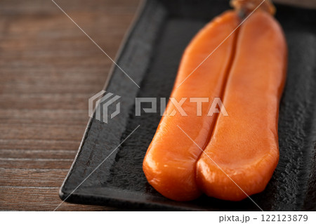 美味しそうなカラスミのクローズアップ 122123879