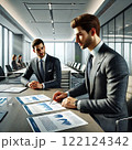 会議室でミーティングする外国人男性 122124342