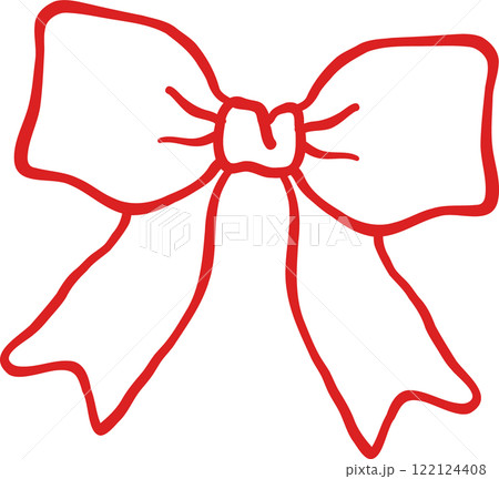 Retro Bow Squiggle Hand Drawn Outline 122124408