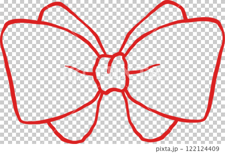 Retro Bow Tie Squiggle Hand Drawn Outline 122124409