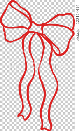 Coquette Bow Squiggle Hand Drawn Outline 122124414