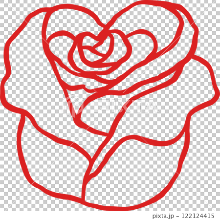 Retro Valentine Rose Outline Retro Valentine Rose Outline 122124415