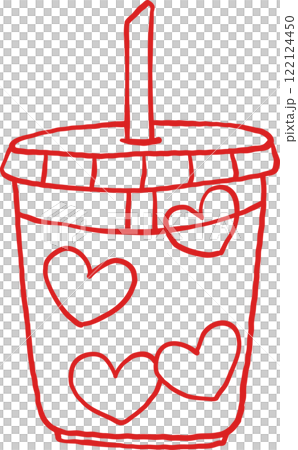 Retro Valentine Ice Coffee Outline Retro Valentine Ice Coffee Outline 122124450