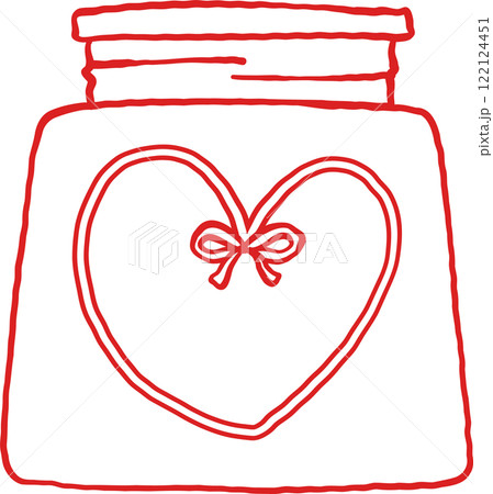 Retro Valentine Ink Bottle Hand Drawn Outline Retro Valentine Ink Bottle Hand Drawn Outline 122124451