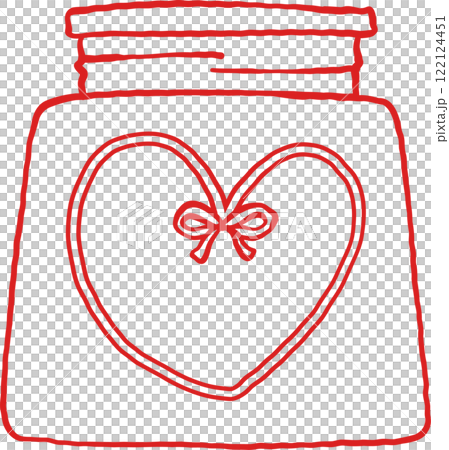 Retro Valentine Ink Bottle Hand Drawn Outline Retro Valentine Ink Bottle Hand Drawn Outline 122124451