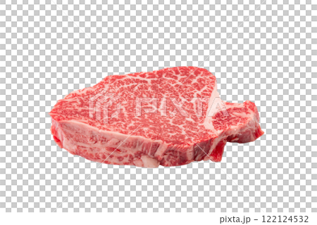 透明背景（png）に国産黒毛和牛のヒレ肉（シャトーブリアン） 122124532