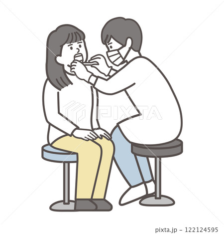 歯科検診を受ける女性1 122124595