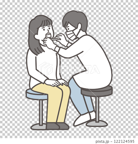 歯科検診を受ける女性1 122124595