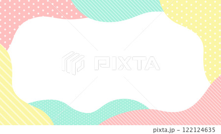 ポップでカラフルな幾何学模様のフレーム 122124635