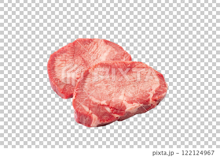 Thickly sliced beef tongue on transparent background (png) Thickly sliced beef tongue on transparent background (png) 122124967