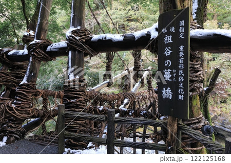 祖谷渓のかずら橋出口からの冬の風景 122125168