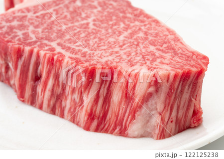 国産黒毛和牛のヒレ肉(シャトーブリアン)のクローズアップ 国産黒毛和牛のヒレ肉(シャトーブリアン)のクローズアップ 122125238
