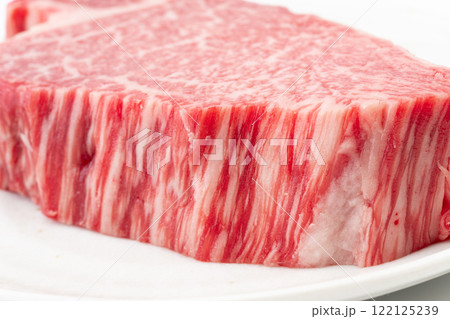 国産黒毛和牛のヒレ肉（シャトーブリアン）のクローズアップ 122125239