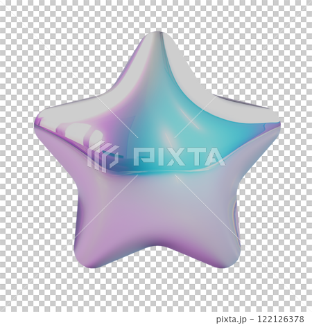 夢幻可愛的金屬星星圖標 122126378