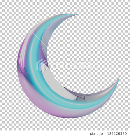 ゆめかわいいメタリックな三日月のアイコン 122126380