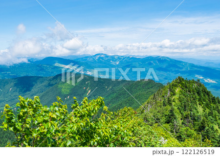 夏の四阿山・根子岳登山(四阿山山頂から志賀草津方面の眺め) 夏の四阿山・根子岳登山(四阿山山頂から志賀草津方面の眺め) 122126519