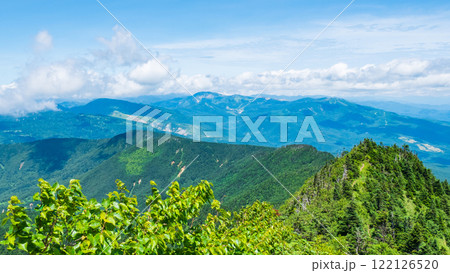 夏の四阿山・根子岳登山(四阿山山頂から志賀草津方面の眺め) 夏の四阿山・根子岳登山(四阿山山頂から志賀草津方面の眺め) 122126520