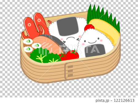 便當盒裡的飯糰插圖 122126613