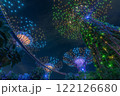 Colorful Tree Structures at Garden by the bay Illuminated at Night 122126680