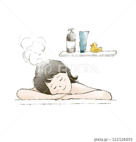 お風呂でリラックスしている女性 122126855