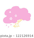 ゆるやかタッチの桜の木 122126914