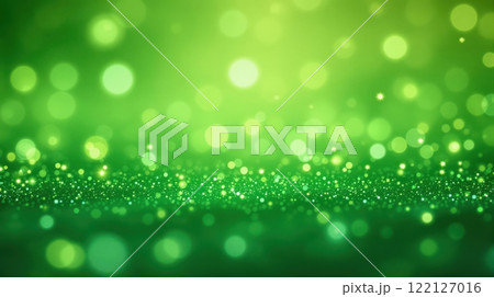 St. Patrick Day Green Abstract Background with Soft Bokeh Lights 122127016