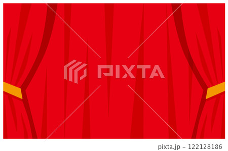 赤い垂れ幕の舞台イラスト背景素材 赤い垂れ幕の舞台イラスト背景素材 122128186