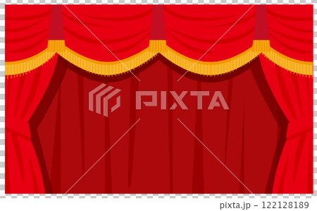 紅色banner舞台插畫背景素材 122128189