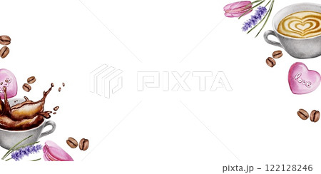 Banner, postcard with coffee design 122128246