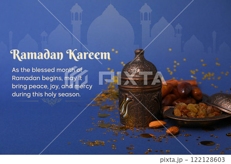 A beautiful greeting card for the celebration of Ramadan A beautiful greeting card for the celebration of Ramadan 122128603