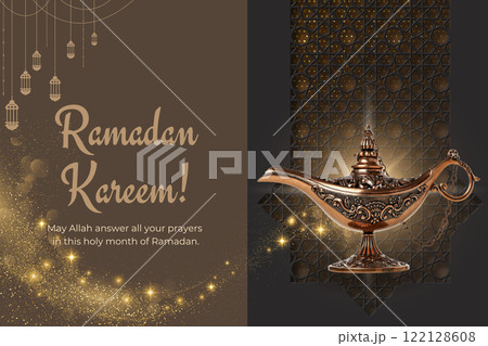 A beautiful greeting card for the celebration of Ramadan 122128608