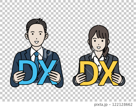 Illustrations of DX promotion and initiatives 122128662