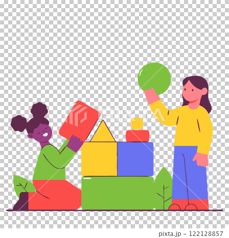 孩子們玩積木 孩子們玩積木 122128857