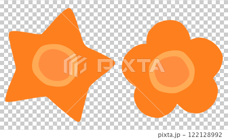 星型と花形に切った人参 ベクター素材 122128992