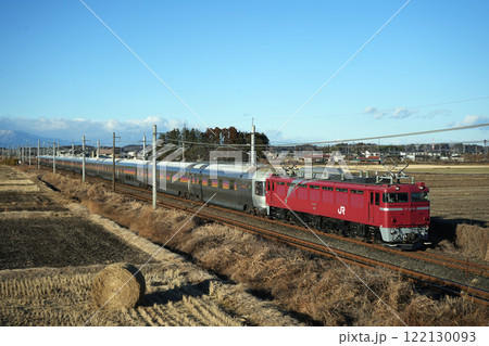 EF81牽引で東北本線を上るカシオペア紀行号。2025/1/13 EF81牽引で東北本線を上るカシオペア紀行号。2025/1/13 122130093