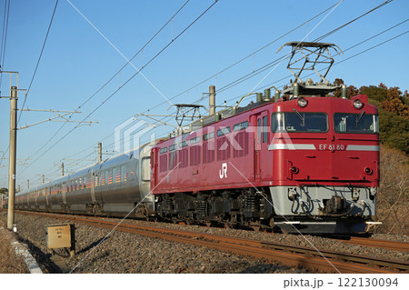 EF81牽引で常磐線を上るカシオペア紀行号。2025/1/18 122130094