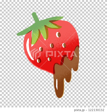 草莓巧克力火鍋手繪插畫素材 122130132