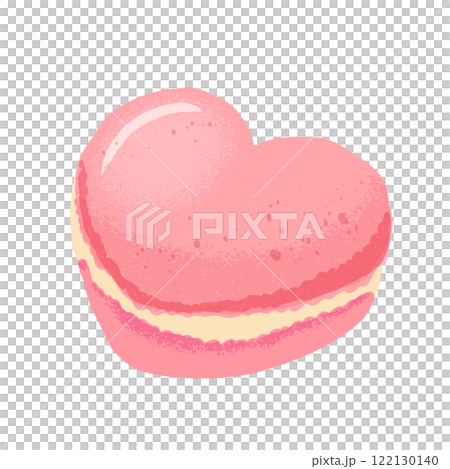 ハートのマカロン 手描きイラスト素材 122130140