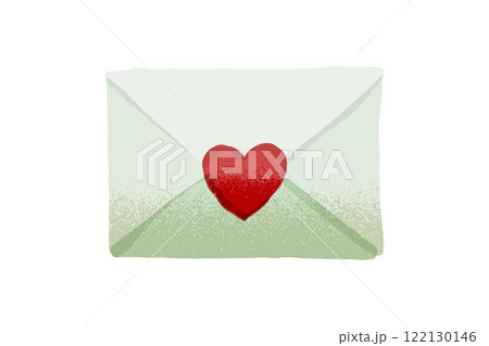 ラブレターの手描きイラスト素材 ラブレターの手描きイラスト素材 122130146
