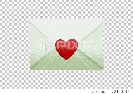 ラブレターの手描きイラスト素材 ラブレターの手描きイラスト素材 122130146