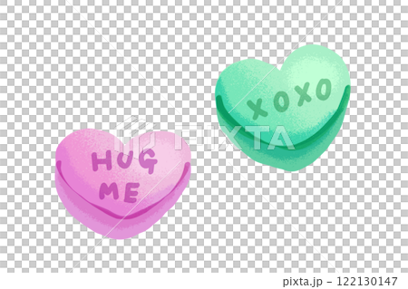 キャンディハート 手描きイラスト素材 122130147