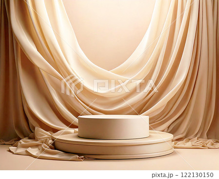 シルク・サテン・美容系モックアップ背景 Generative AI 122130150