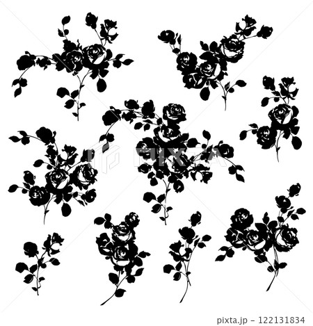 美しい薔薇のベクターイラスト素材集, 美しい薔薇のベクターイラスト素材集, 122131834