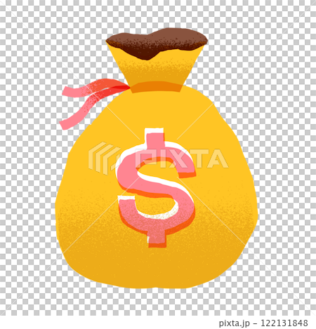 hand-drawn illustration material of dollar bag 122131848
